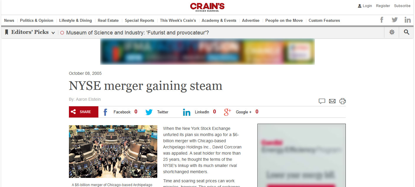 NYSE merger gaining steam