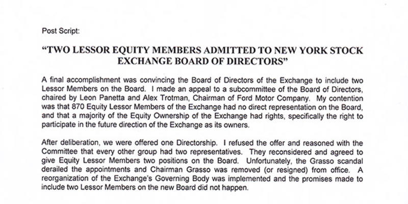 Post Script: Letter to the Association